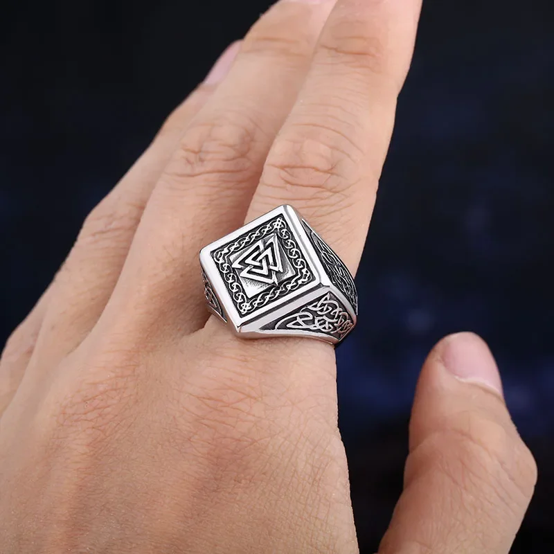 

Модный винтажный амулет викингов Valknut из нержавеющей стали 316L, новинка 2024, кольцо, скандинавские ювелирные изделия унисекс с рисунком для женского подарка