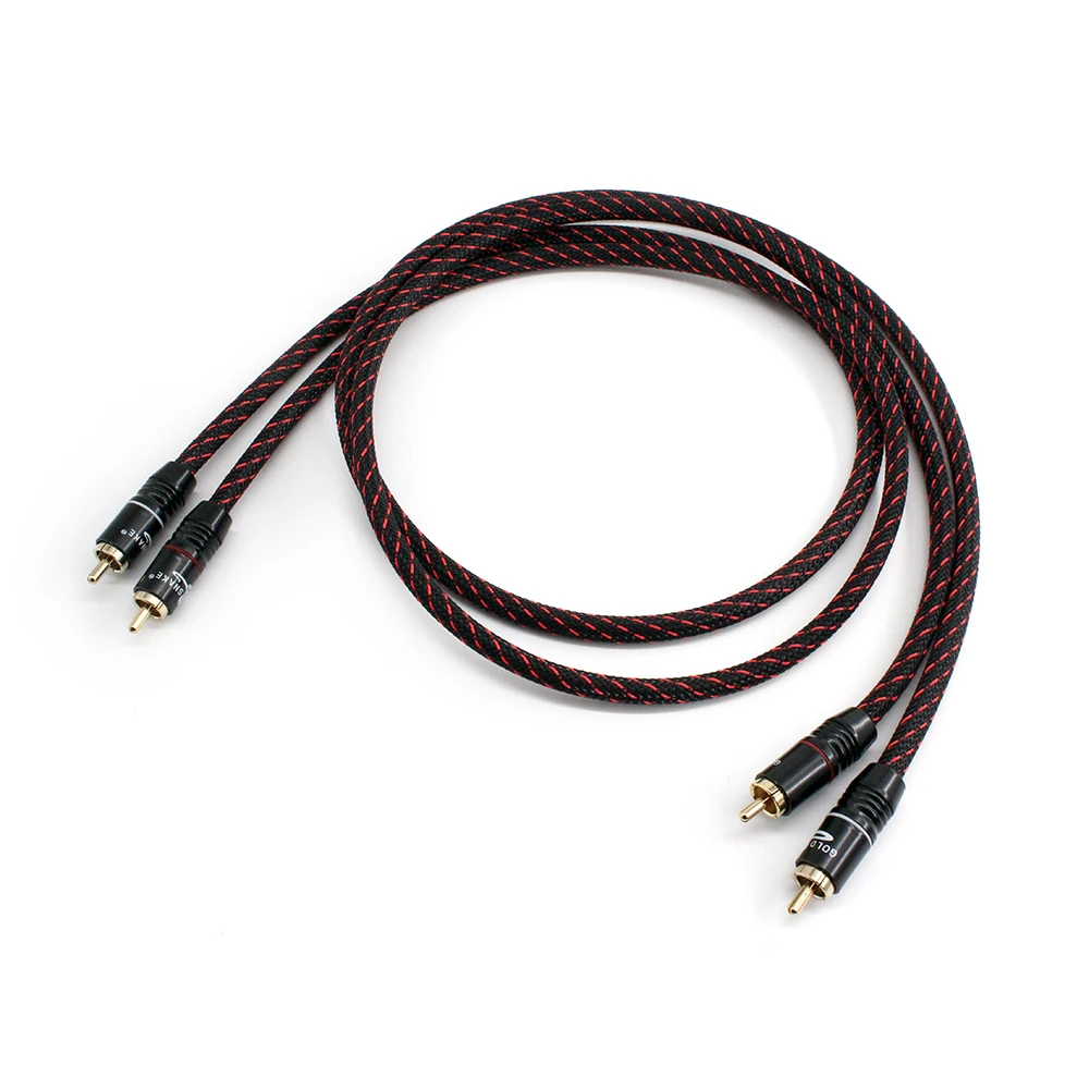 2Pcs/Pair 4N-OFC Professional RCA to RCA Audio Cable For Amplifier DAC TV / 0.2M- 5M NO1070