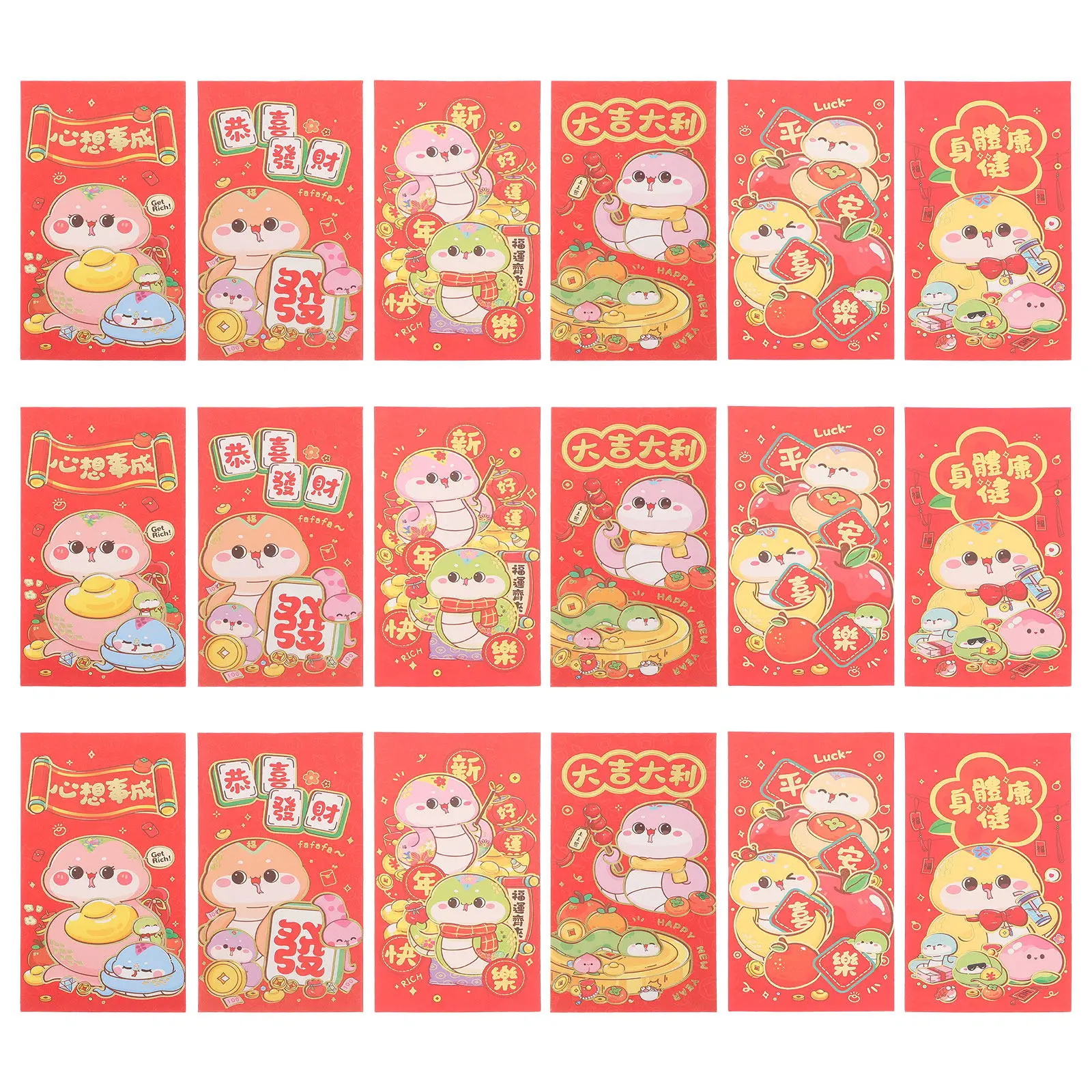 

18pcs Red Envelopes 2025 Chinese New Year Money Holders For Cash Lunar Festival Decorative Packets Hongbao Gift Year Of The