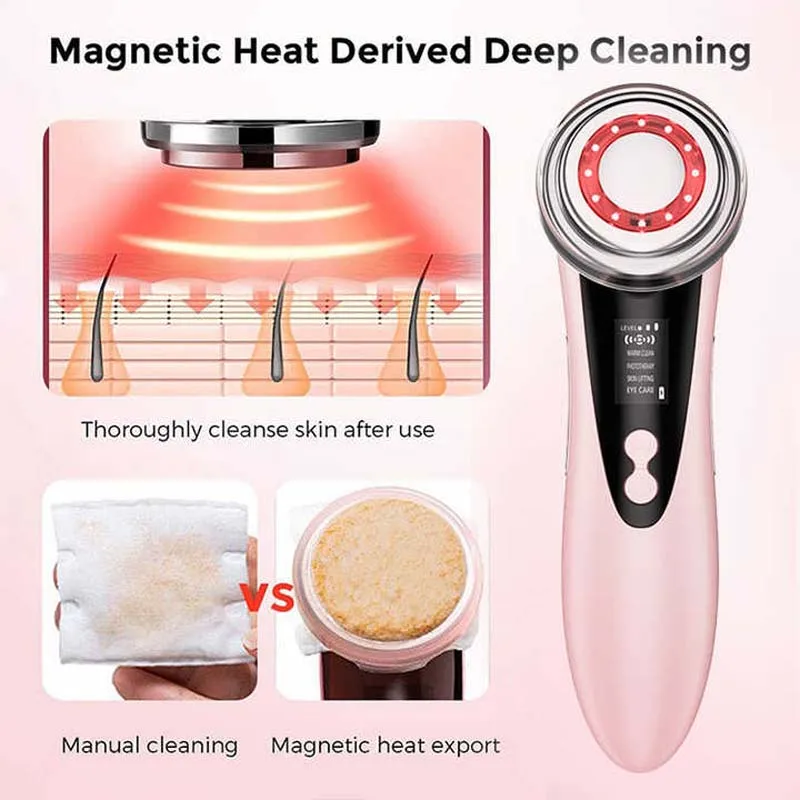 Machine Skin Rejuvenation Face Massager Tool With 3 Adjutstable Levels Of Strength Ems Micro-Current Face Massager Vibrating