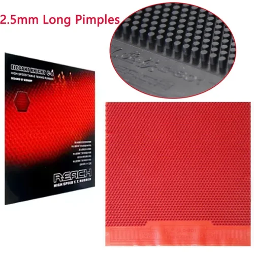 Imagen 2 del producto Espinillas largas REACH C8, goma para tenis de mesa, buey, 2,5mm de altura, partículas grandes, hoja de goma para tenis de mesa, goma especial, rotación fuerte