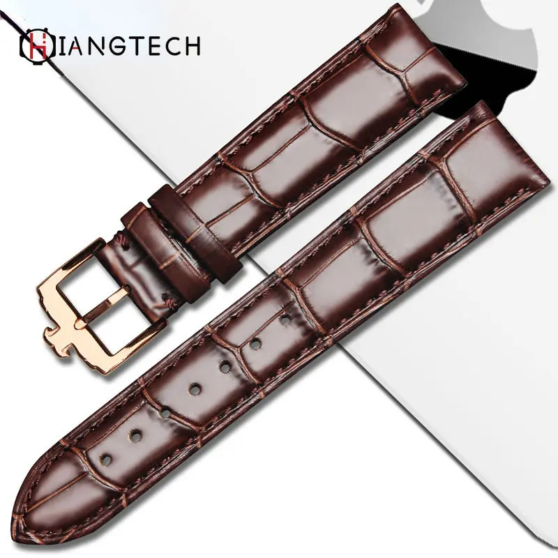 watch strap for Jaeger watch LeCoultre strap men\'s crocodile pattern leather flip dating master clown watch strap 20mm 21mm