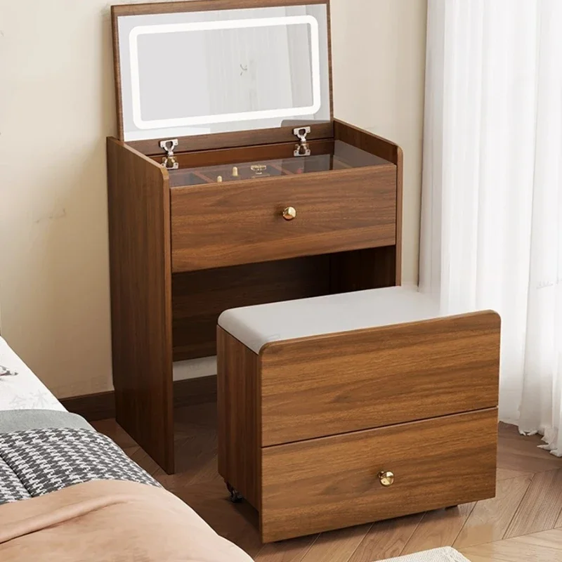 Solid wood dresser, makeup table, modern bedroom simple small clamshell makeup cabinet