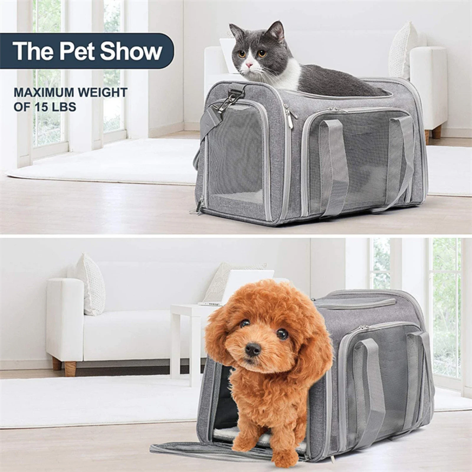 

Backpack Bag Out Portable Crossbody Tote Dog Cat Carrier Large Capacity Breathable Pet Charter Car Airline Approved Transport