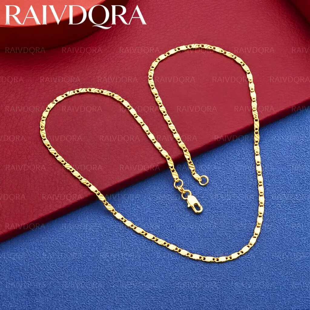 18K Gold Plated 40-75cm Chain Necklace For Women Men Charm Trend Birthday Gifts Fashion Party