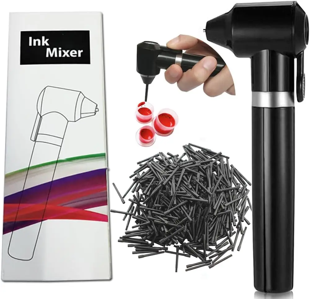 Tattoo Ink Mixer Machine Kit Pigment Stirrer Electric Agitator Blender with 100pcs Mixing Sticks Tattoo Accessories