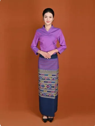 Chinese Dai Ethnic Style Clothing Slim Fitting Chinese Tea Clothing