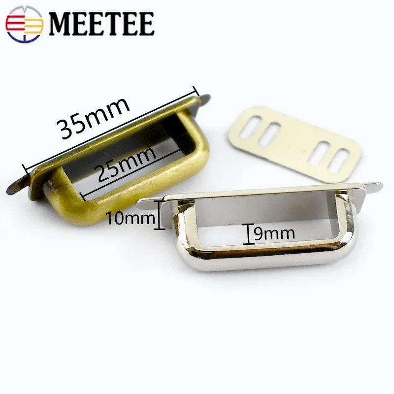 4/10Pcs Meetee 25*9mm D Ring Metal Buckles Bridge Connector Hanger Bags Clip Hardware Decoration for Sewing Luggage Accessories