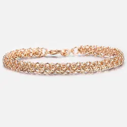 6mm Bracelet for Mens Womens Swirl Link Chain Wristband Rose Gold Color Bangle Fashion Jewelry  20cm 8inch CB09A