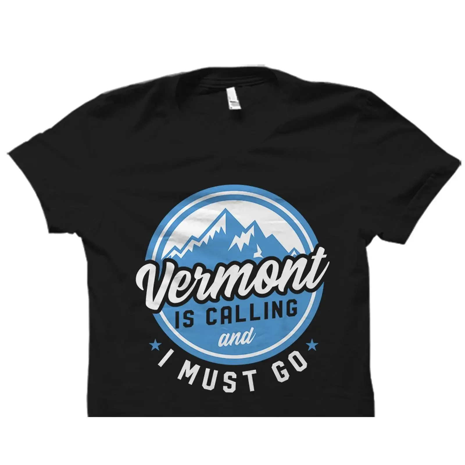 Vermont Is Calling And I Must Go Mountain T Shirt Casual Travel Vacation  vintage Washed Stylish Slightly Top For Everyday Wear