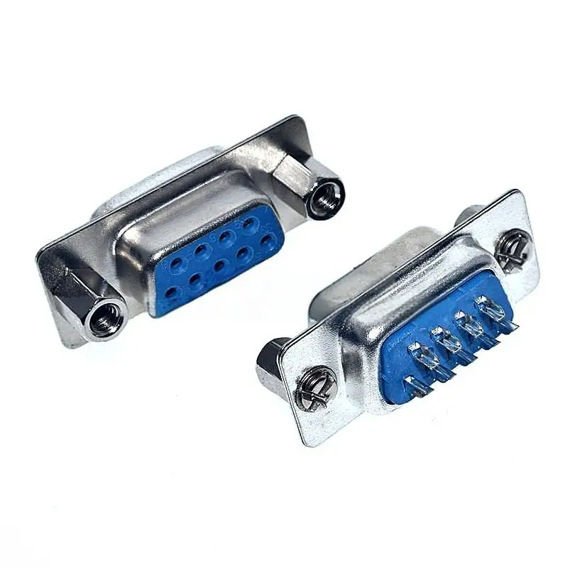 5PCS DB9 9 Pin Female Header DB9 Male Header Front-riveted Screw and Nut Welding Wire Welding Joint Double-row RS232 Serial Port