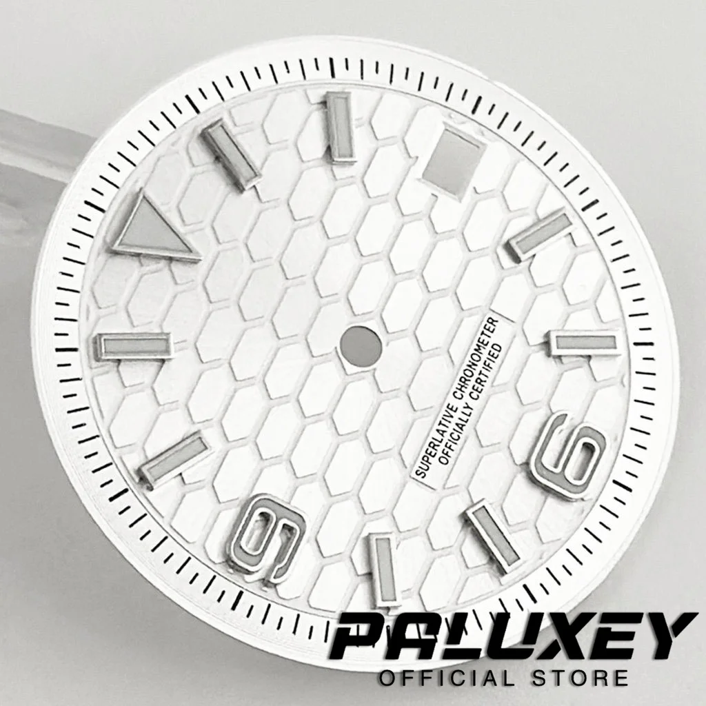 หน้าปัดนาฬิกาแบบ Perpetual Land-Dweller ขนาด 28.5 มม./31 มม. สำหรับกลไก NH35 4R35 รุ่น BGW9 พร้อมพรายน้ำ อะไหล่เปลี่ยนหน้าปัด