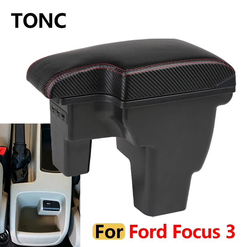 

Armrest box for Ford Focus 3 2016 2017 2018 interior design center console storage box with USB car interior accessories