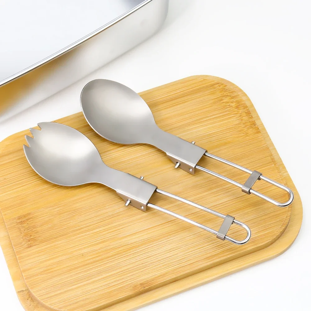 

Premium Titanium Steel Collapsible Cutlery Multi Purpose Set Tableware Crafts Perfect Outdoor Adventures Travel Picnic Versatile