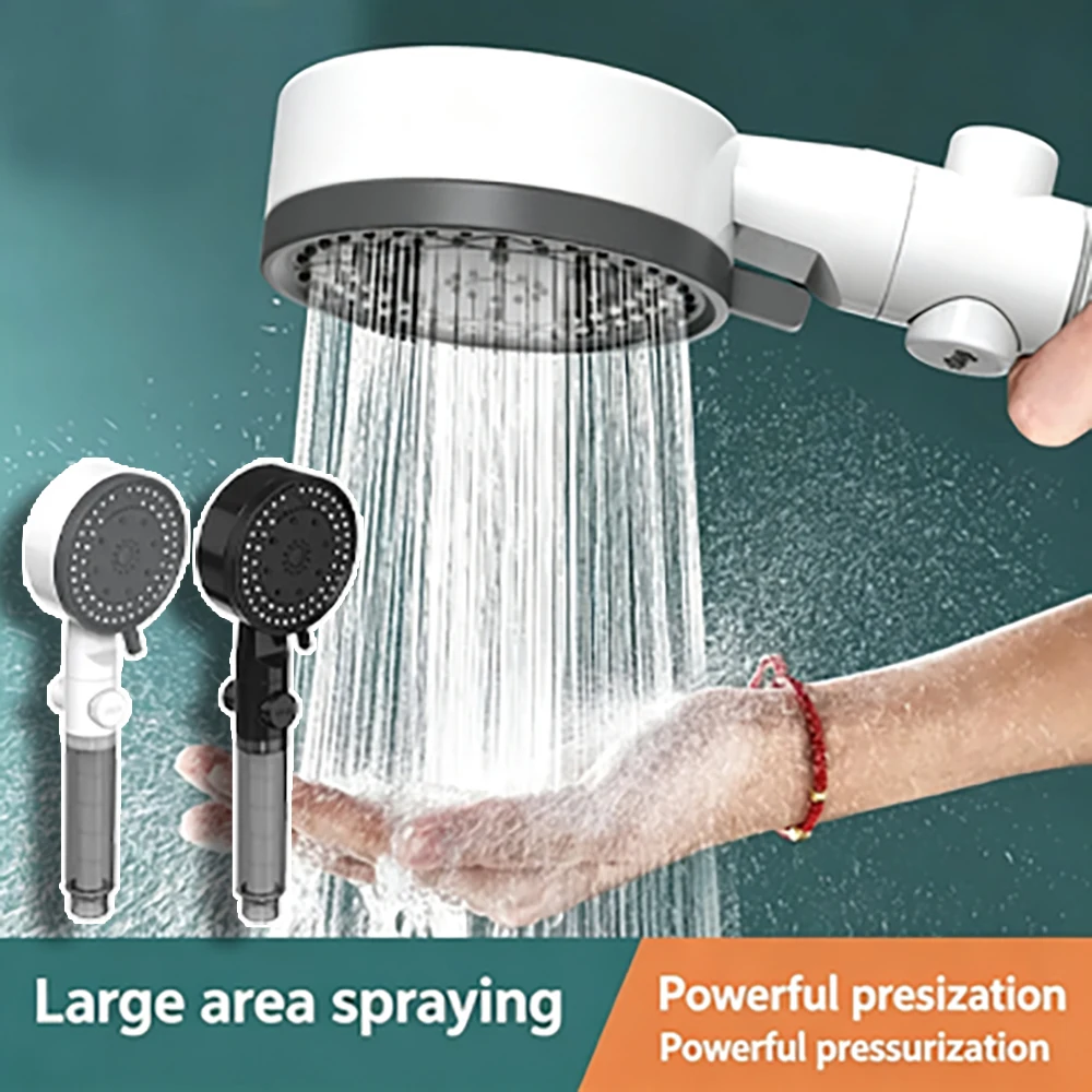 

10 Modes High Pressure Filtered Shower Head One Key Stop Water Bathroom Handheld Showerhead Portable Shower Nozzle