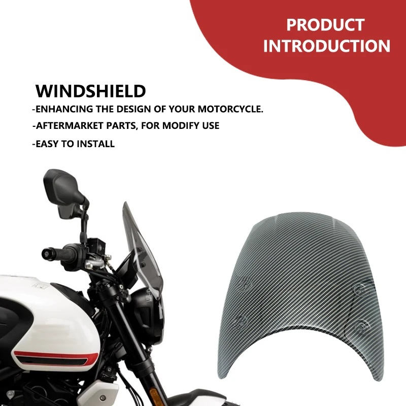 Fit For Trident 660 Trident660 2021 2022 Aluminum Motorcycle Wind Screen Shield Deflector with Bracket Front Windshield Carbon