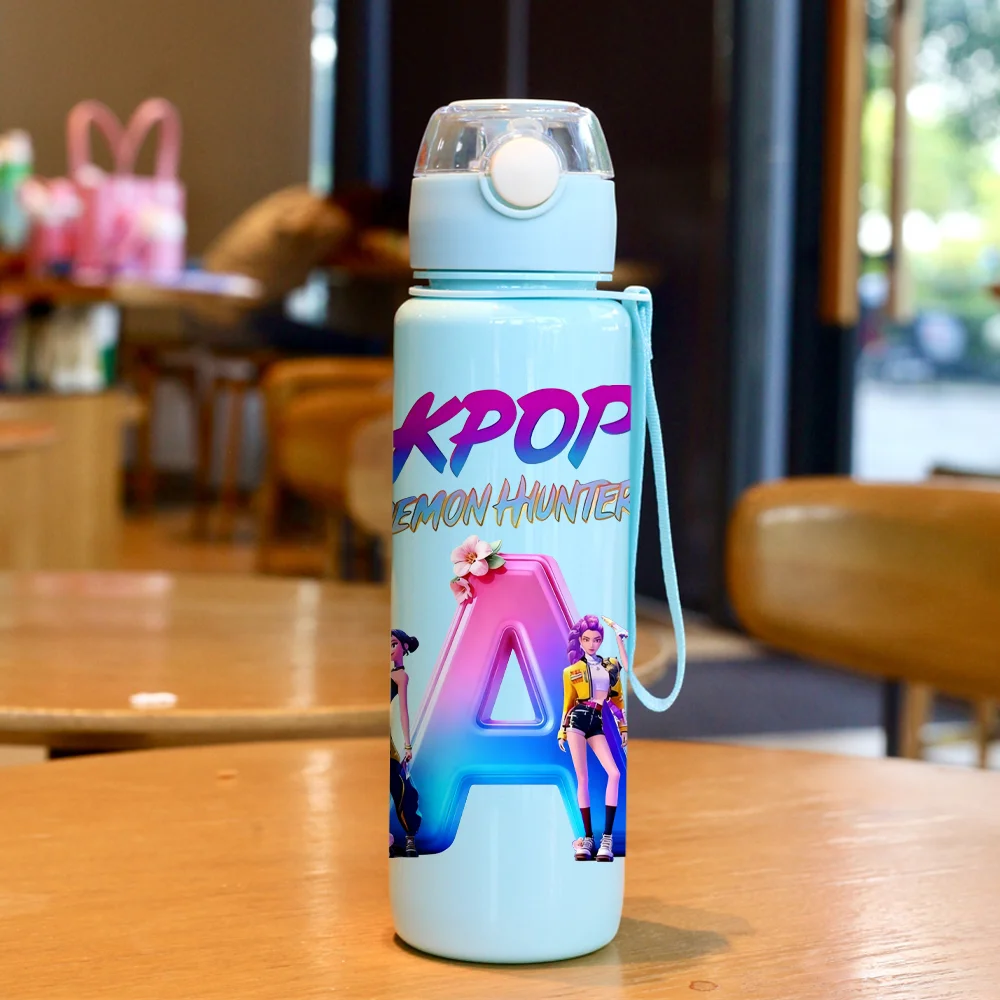 3D 프린트 패턴-K-pop 데몬 헌터스 레터 A 생생한 색상 물컵 루미 미라 조이 물병 생일 선물-변색 방지