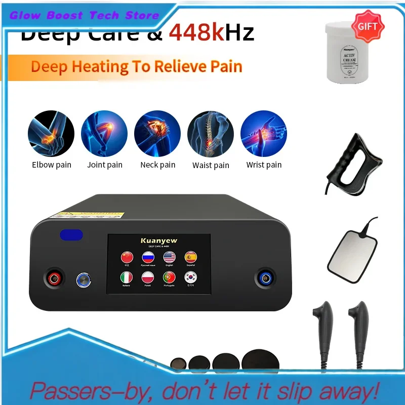 

Glow 448K Tecar Diathermy CET RET RF Wrinkle Removal Anti-Aging High Frequency RF Slimming Fat Reduction Body Management H