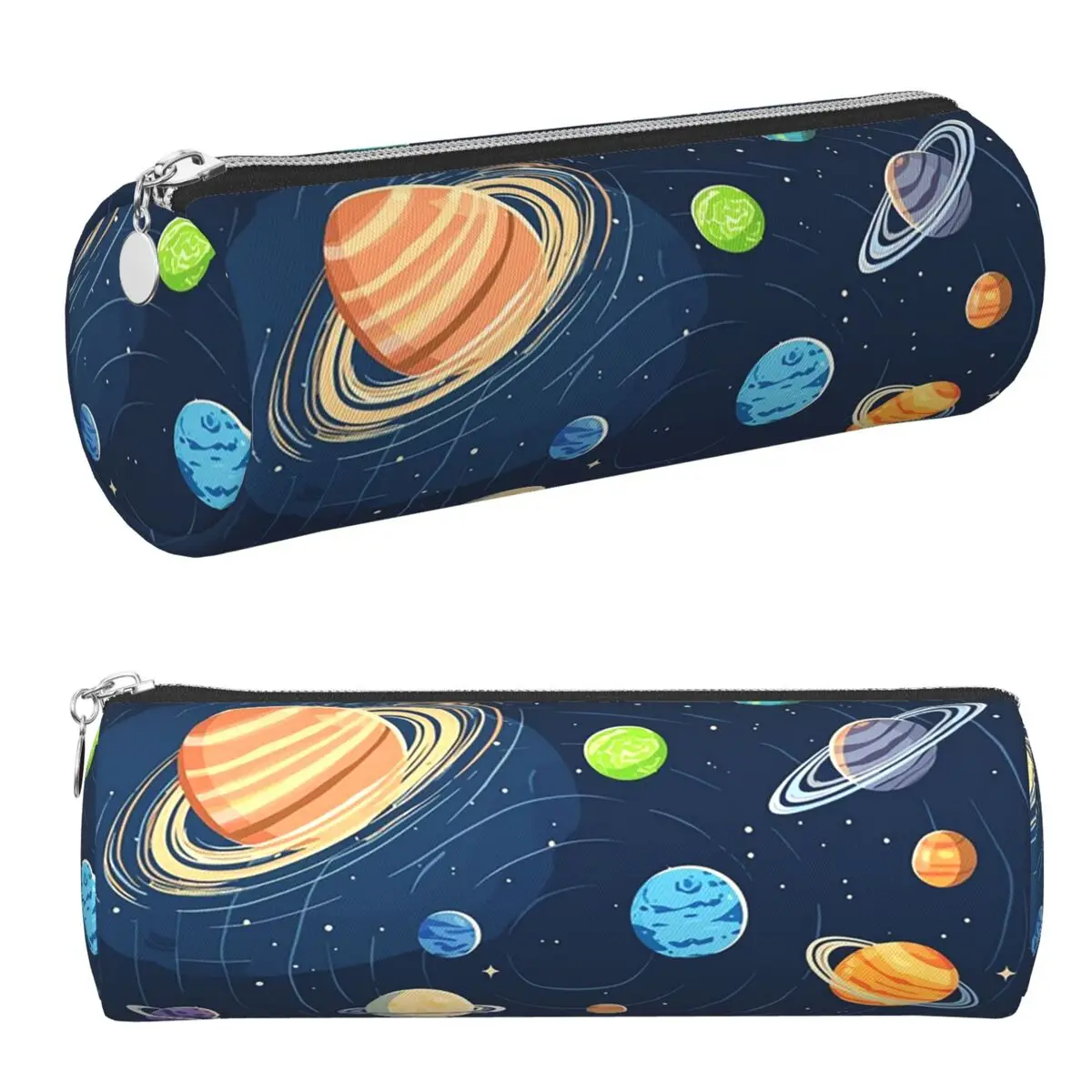 Federmäppchen mit Motiv „Sonnensystem, Weltraum, Planeten, Universum“, Stifthalter, zylindrische Stiftbox, Bleistiftbeutel für Jungen und Mädchen, Schreibwaren