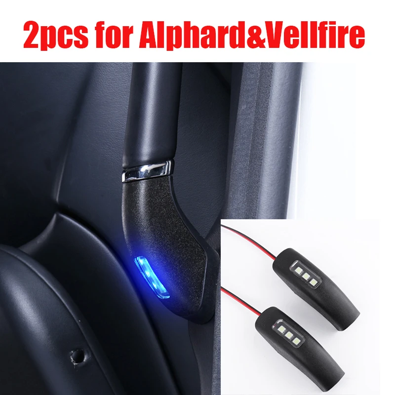 2PCS For Toyota 2015-2023 Alphard/Vellfire Middle door handle lamp Interior lamp Second Door Assist Grip Light LED Interior