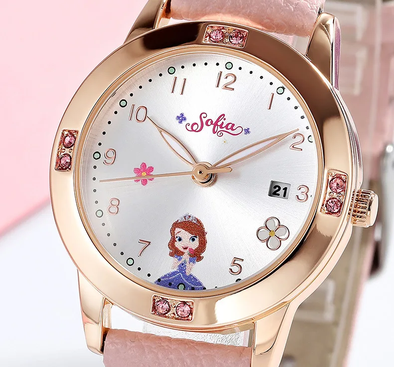 Sofia Meisjes Horloges Diamond Crown Mooie Prinses Kinderen Student Horloge Student Terug Naar School Gift