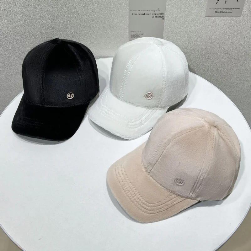 

Winter Duckbill Cap Plush Thickened Warm Rabbit Fur Mink Fur Baseball Cap Women Korean Version Versatile Hat