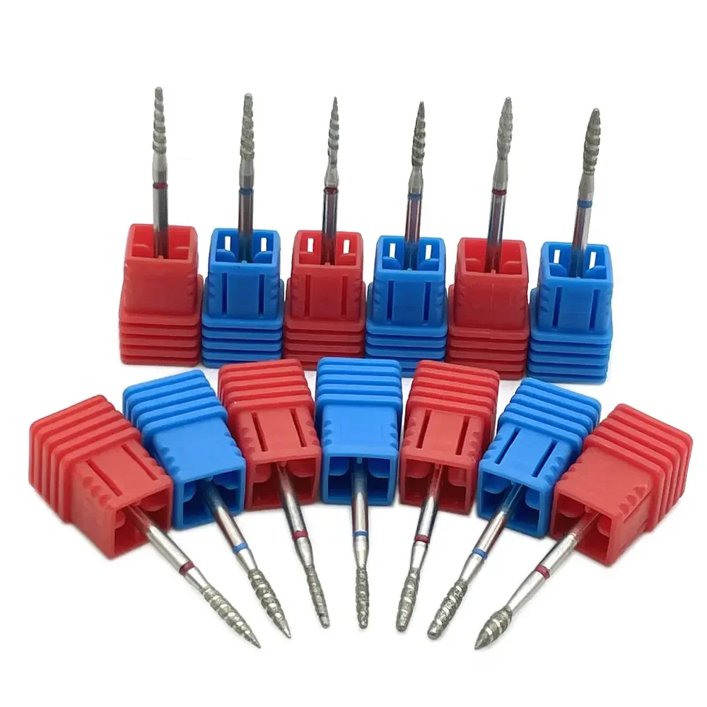 1 Stuks 3/32 "Tornado Vlam Nail Boren Diamond Cutters Voor Manicure Cuticle Schoon Burr Mill Nagels accessoires Tool