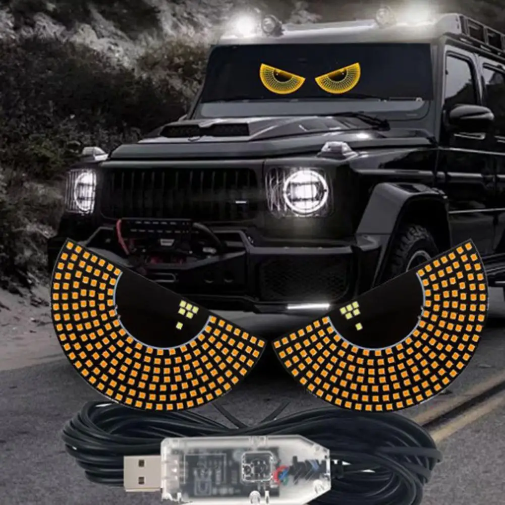 Devil Eyes LED Light for Car Windshield, USB Plug-in & Play Car LED with 11 Modes, Demon Sign for SUVs Pickups Trucks RVs