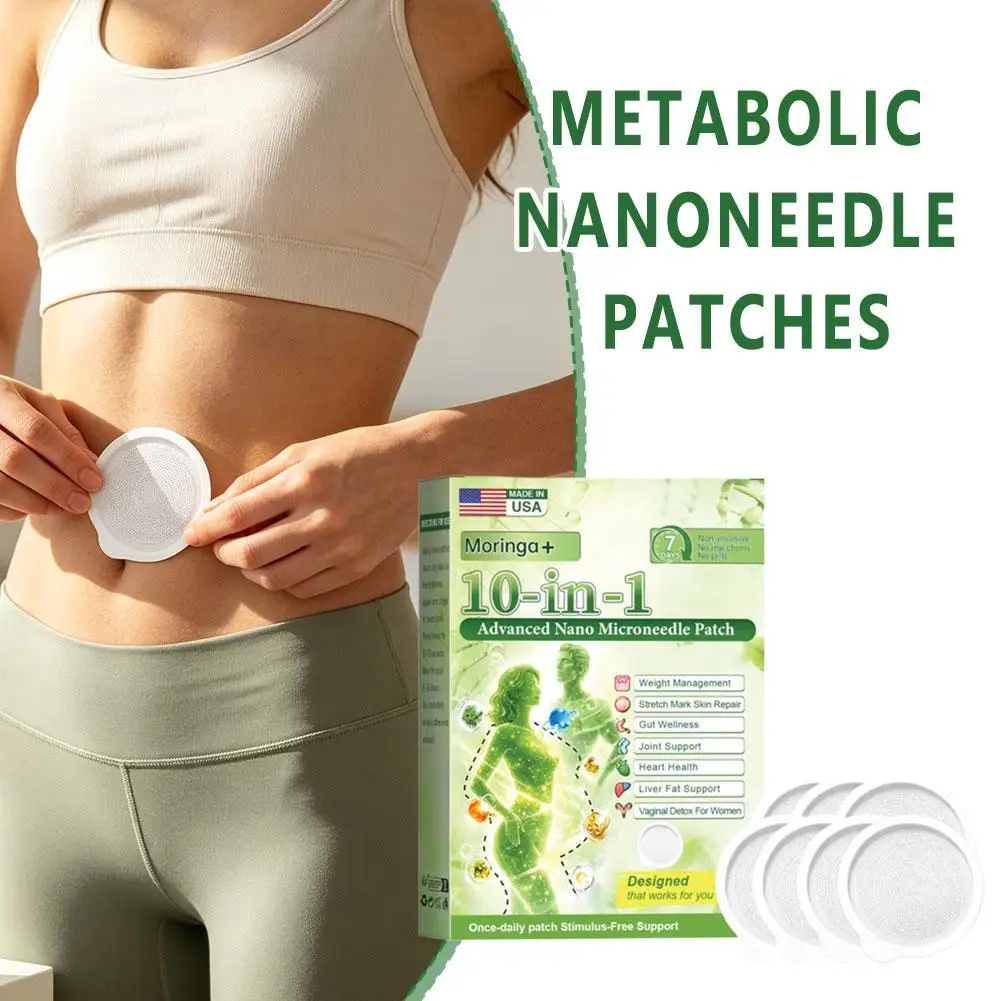 7PCS Moringa Patch Non-invasive Transdermal Absorption Weekly Body Care Patch Fade Stretch Marks Internal Cleansing Energy Care
