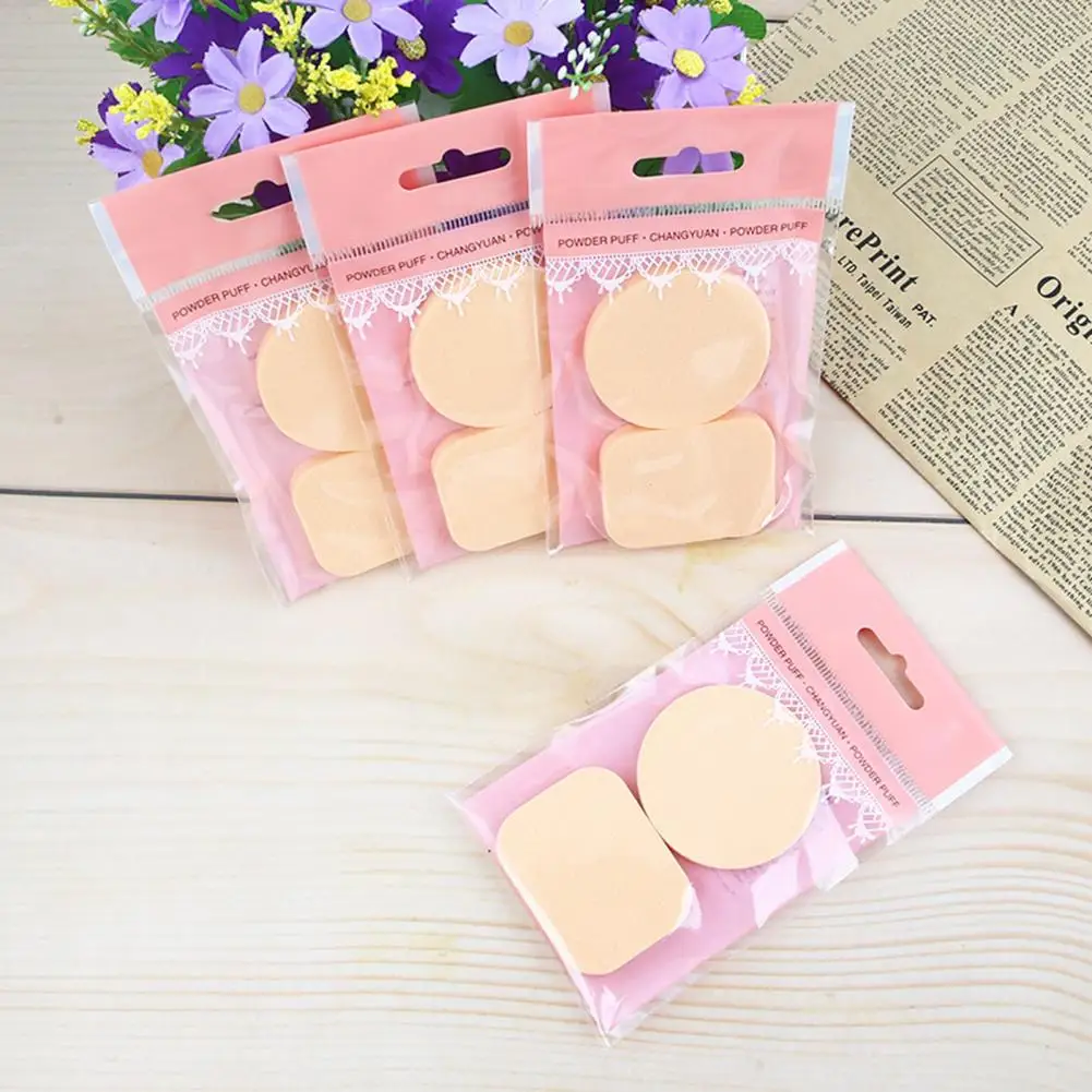 Sponge 2Pcs/Set Portable Smooth Elastic Powder Puffs Washable Makeup Puff Makeup Tool   for Girl