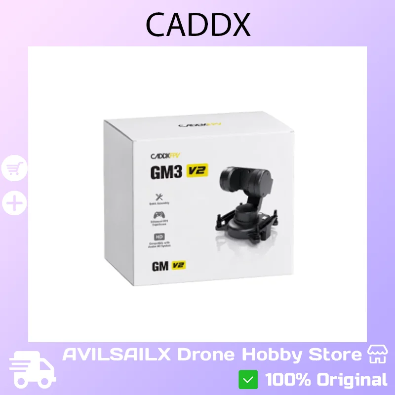CADDX GM3V2 3-Axis Head Tracking Gimbal Ultra Light 48g Stabilizer for FPV Drone RC Car Fixed Wing Aircraft Accessories