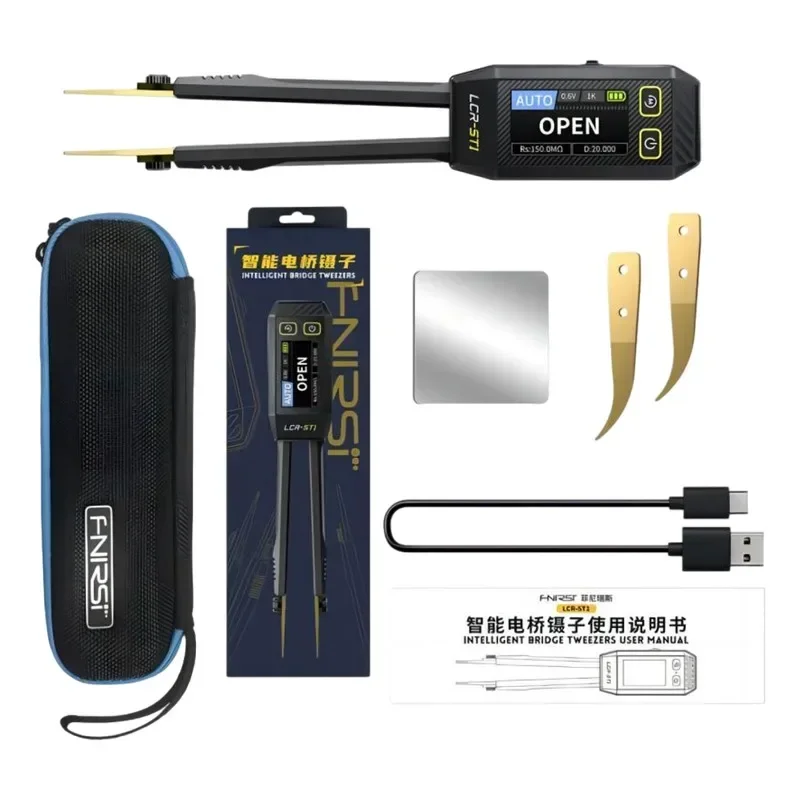 New Mini Smart Tweezers Bridge LCR-ST1 Multimeter LCR SMD ESR Tester Ohm Capacitor Inductance Diode Tester Component Test Tool