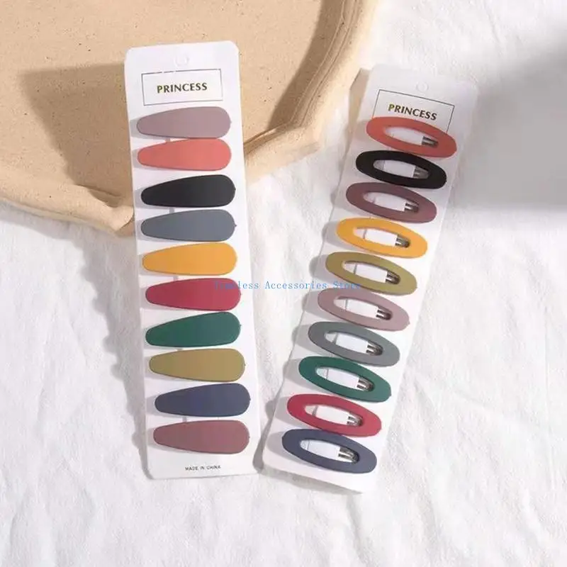 

97QE 10pcs Matte Hair Barrettes Headdress Girls Sweet Hair Clip Macaron Solid Color