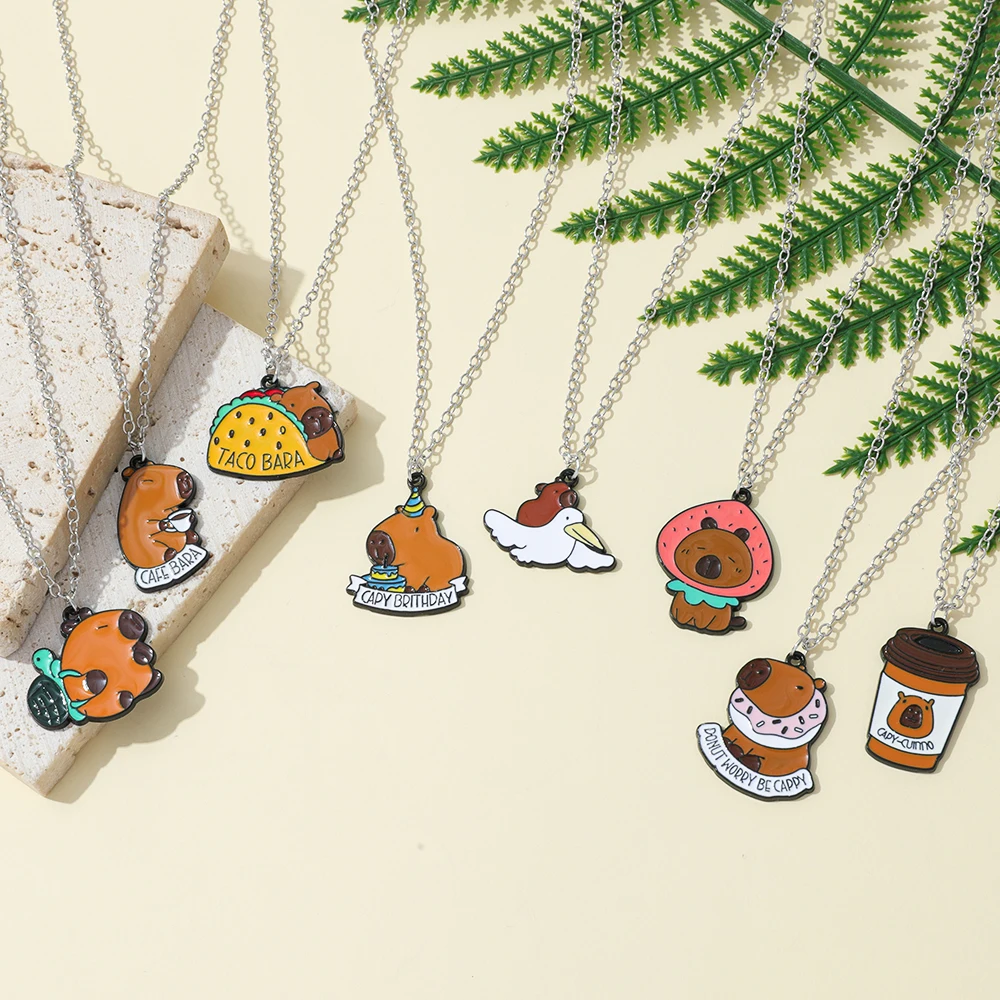 Capibara charme- schattige knaagdier hanger, Kawaii dier voor natuurliefhebbers, minimalistisch cadeau voor haar