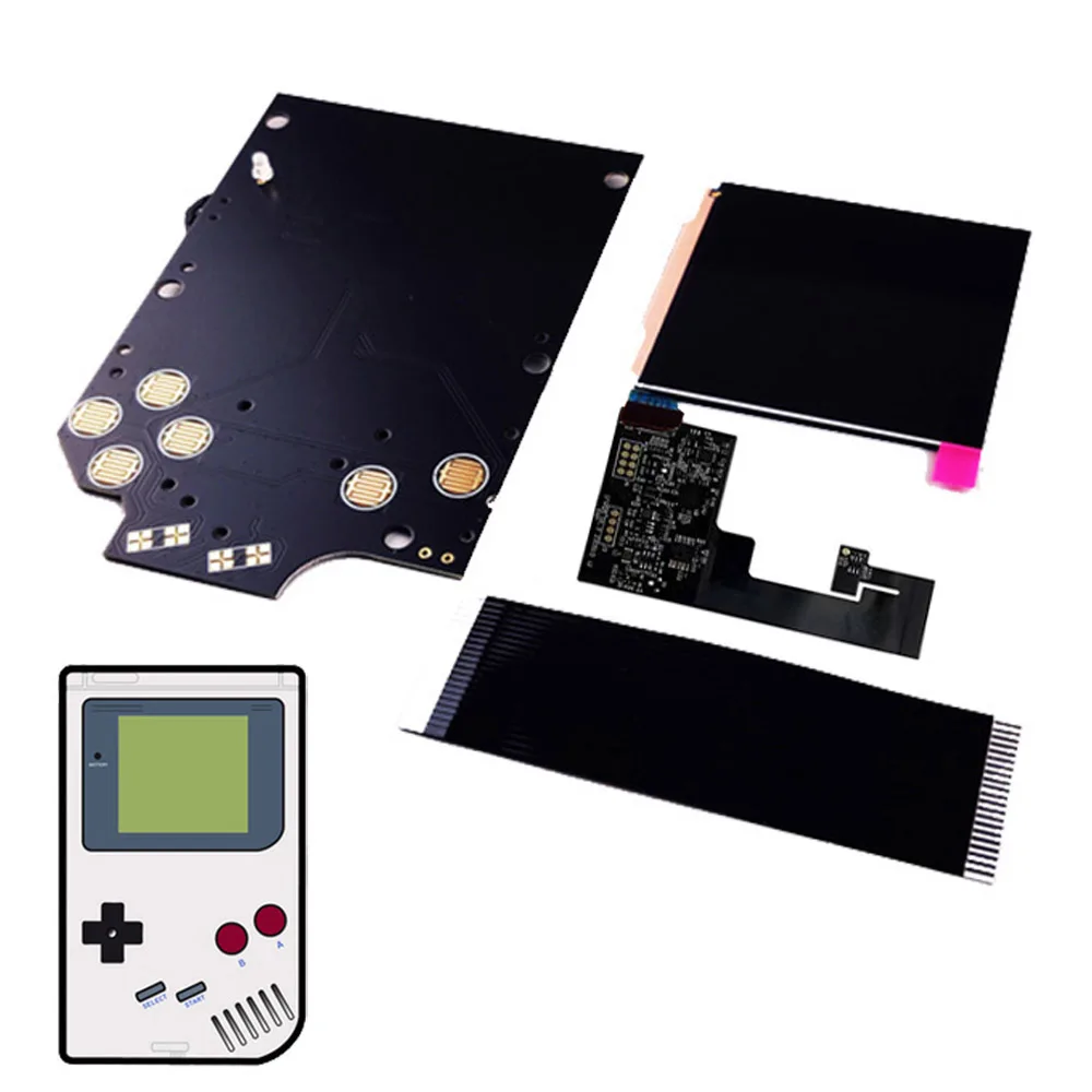 New GB DMG IPS LCD Screen Kits for Funnyplaying GB DMG Highlight Brightness High Refresh Rate and Retro Pixel IPS Screen LCD Kit