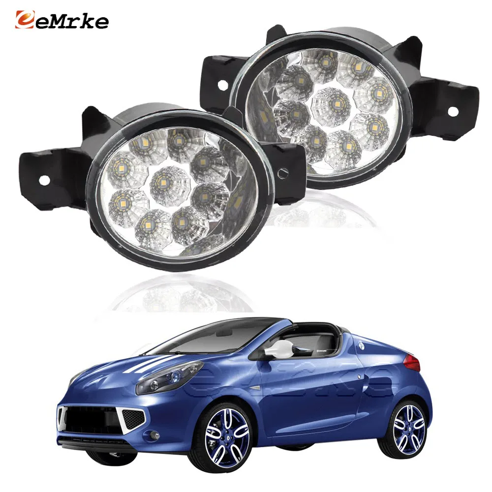 Upgrade Led Fog Lights Assembly DRL PTF Fog Driving Lamp for Renault Wind E4M_ 2010 2011 2012 2013 2014 2015 2016 2017 2018 2019