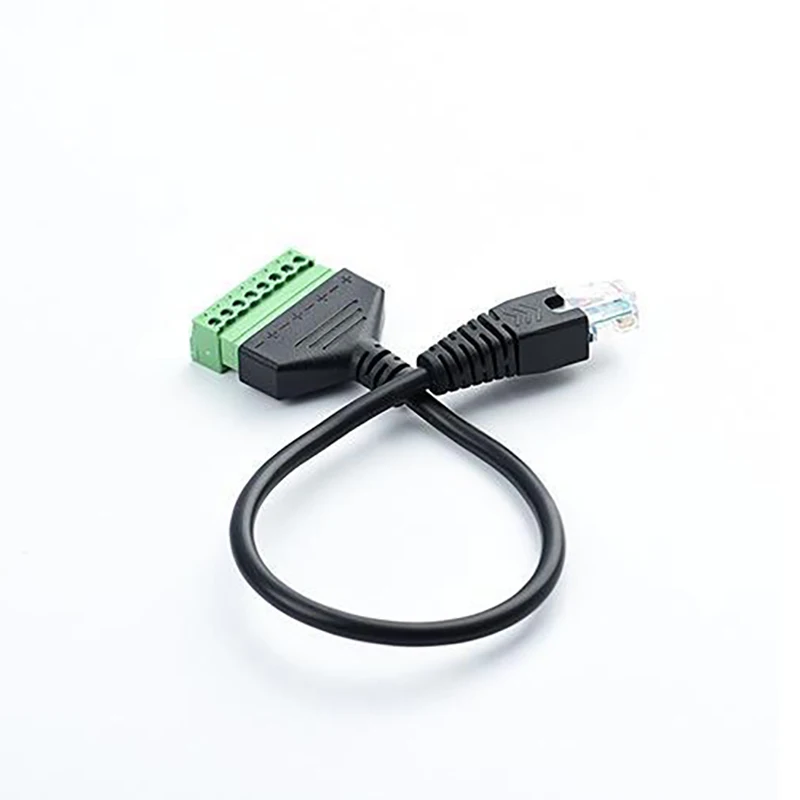 Câble d'extension réseau RJ45 à 8 cœurs, pas de soudure avec trou de vis, fixation de fil terminal allergique, convertisseur de prise mâle transparent