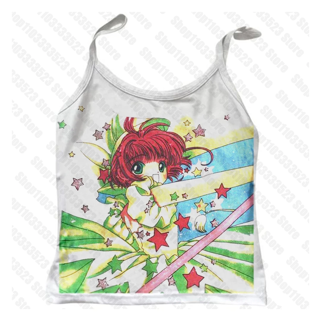 Camiseta sin mangas gótica Emo Vintage de los años 90 para mujer, ropa de calle Harajuku, Top corto ajustado de manga corta, camisetas de verano, chaleco estilo Y2k de calle alta
