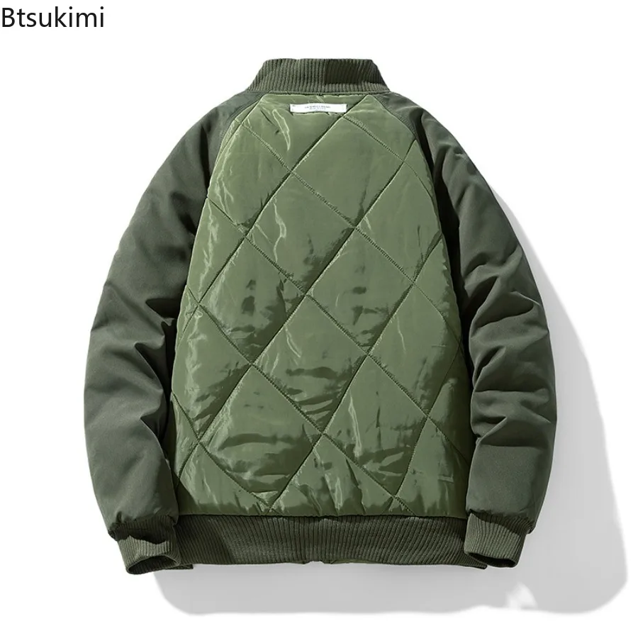 2025 Men's Puffer Jacket Thick Warm Winter Jacket Coats Fashion Casual Cargo Bomber Jackets Baseball High Street Outwear Tops