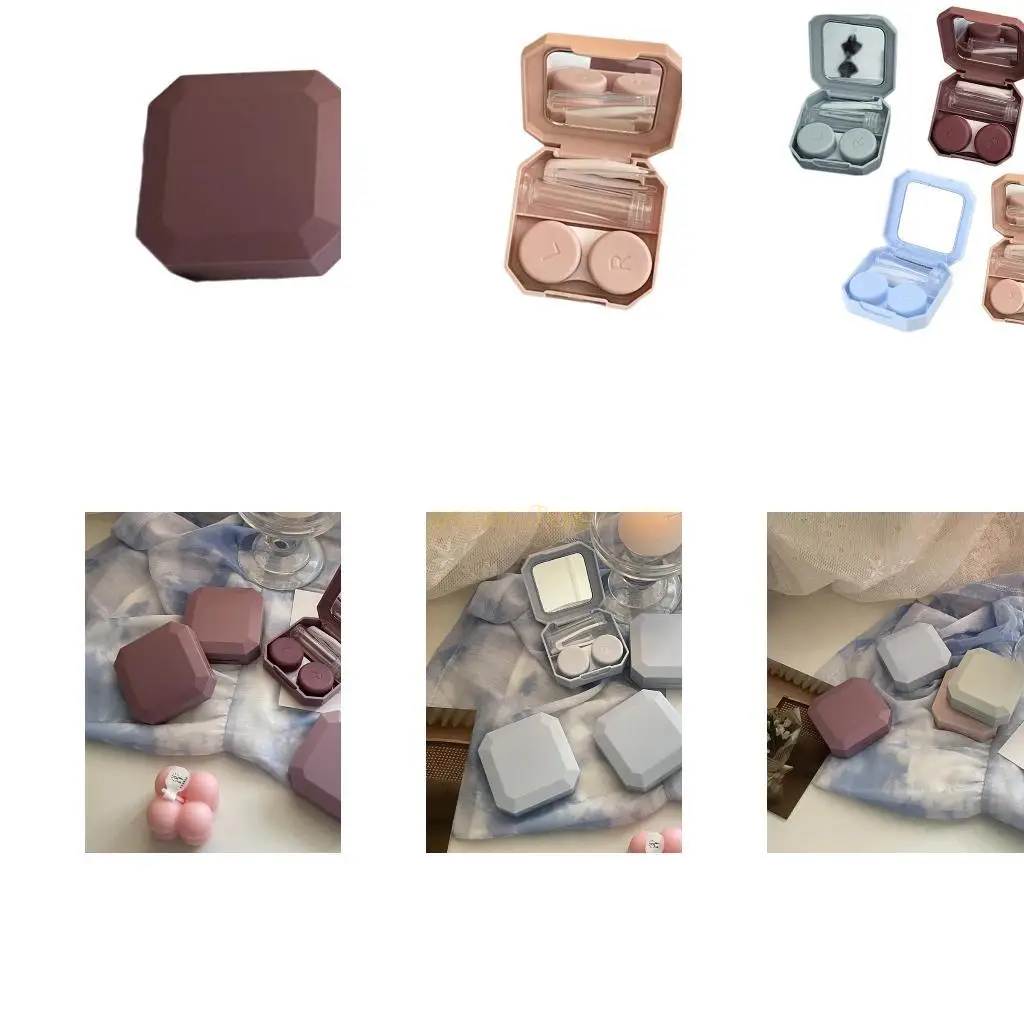 

31BF Contact Lenses Case and Removal Tool Compact Size Rubber Eye Lenses Inserter Easy Carry Applies Contacts Safely