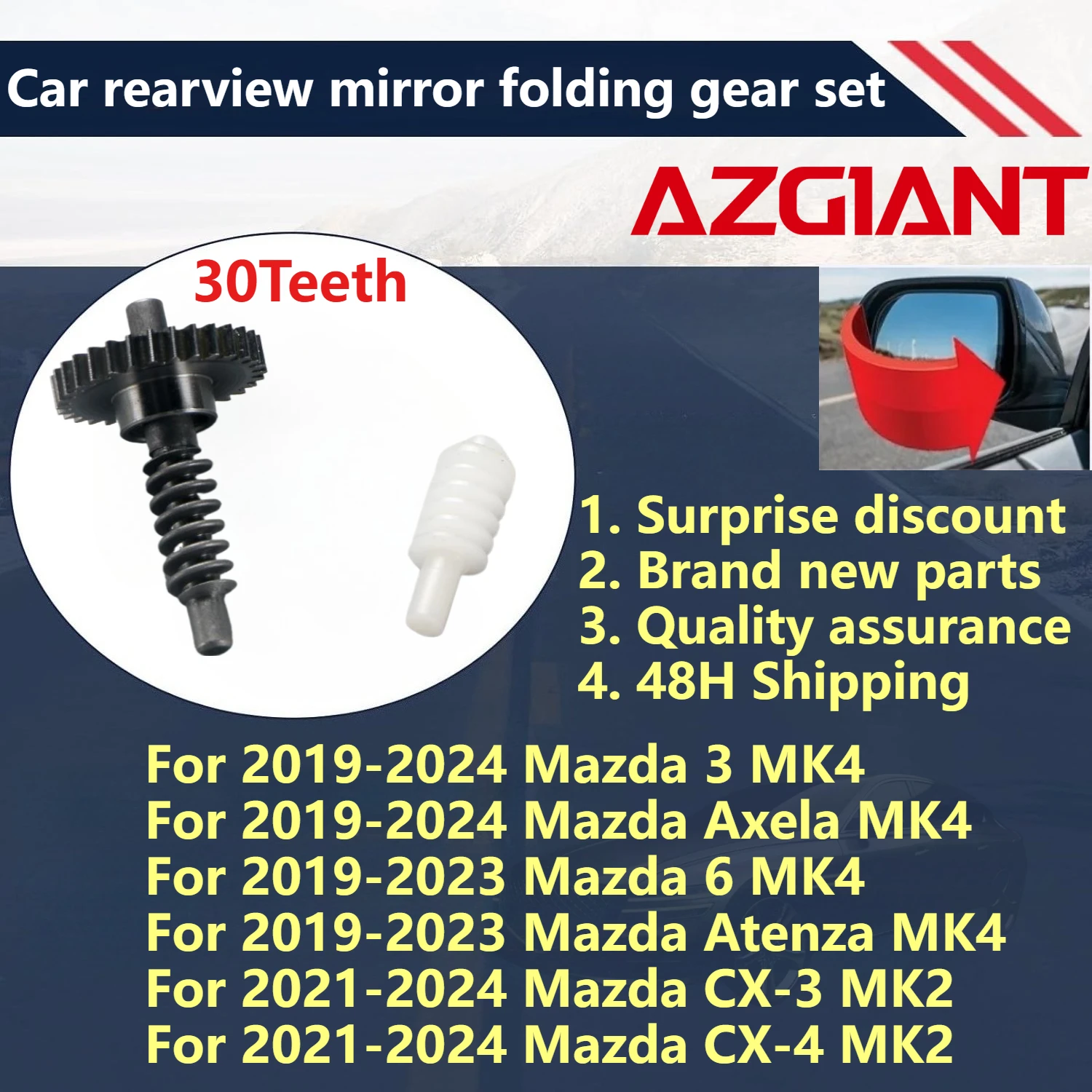 

For Mazda 3 MK4 2019-2024/Axela/6 2019-2023/Atenza/CX-30 2020-2023 Car rearview mirror folding gear set New replacement parts