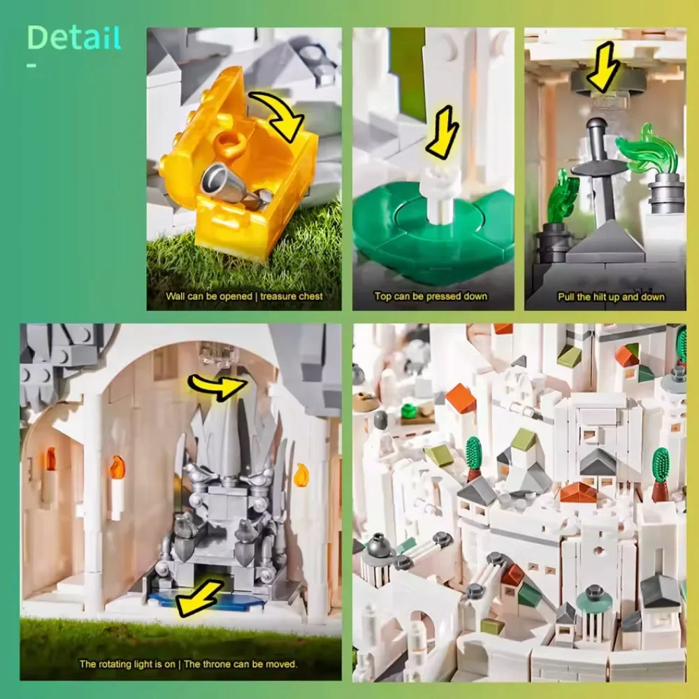 متوفر R-ing MOC Idea Minas Tirith البناء اللبنات الطوب نموذج تجميع لتقوم بها بنفسك لعب للبنين هدية الكريسماس مجموعة