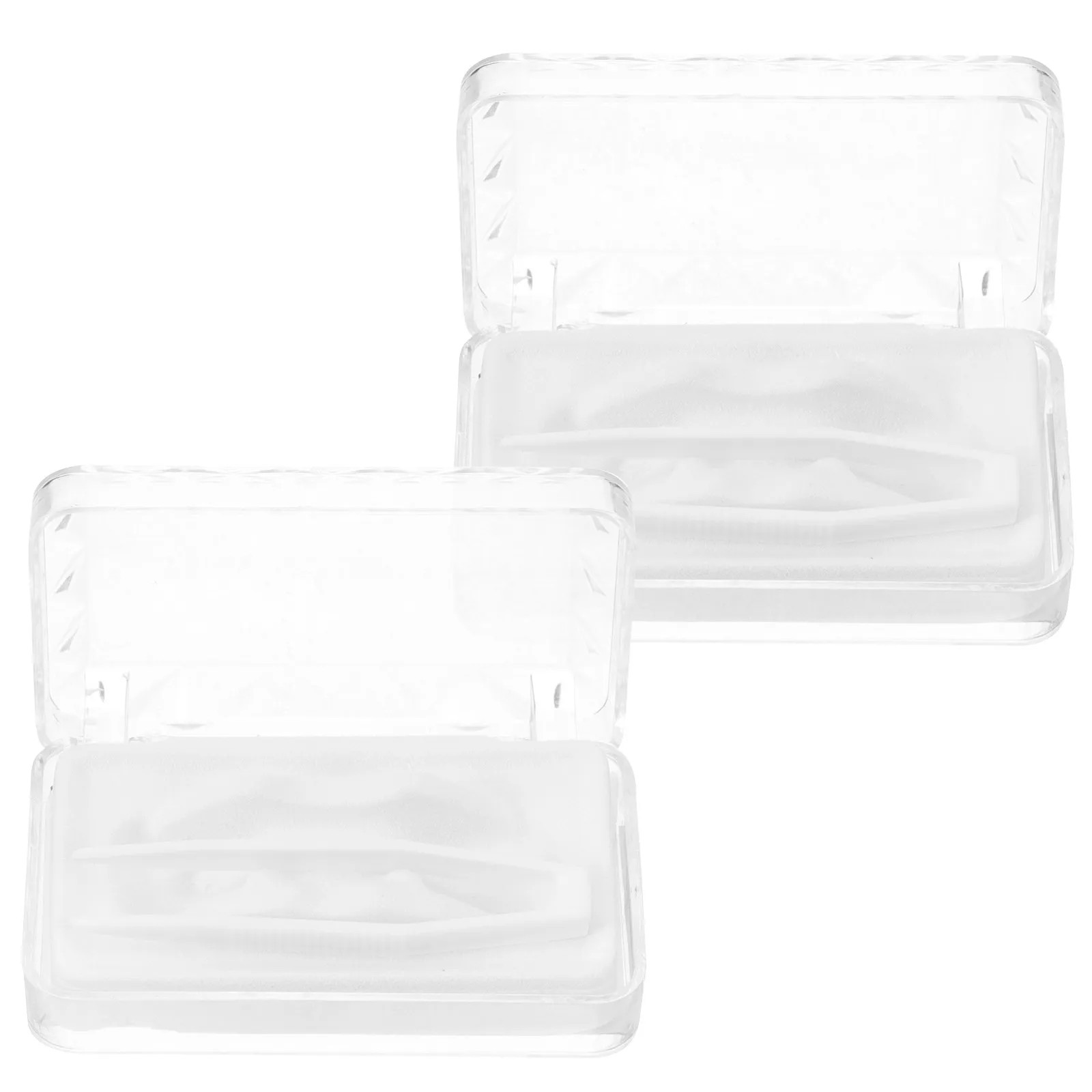 2Pcs Portable Denture Box Lightweight Compact Travel Container for False Teeth Orthodontic Aligners Retainers Dental Guard