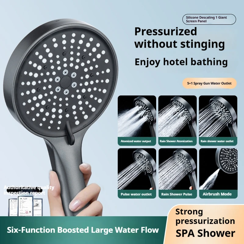 

6 Modes Big Panel High Pressure Shower Head, Rainfall Shower Set Water Saving Shower,Adjustable Shower Head Bathroom Tool