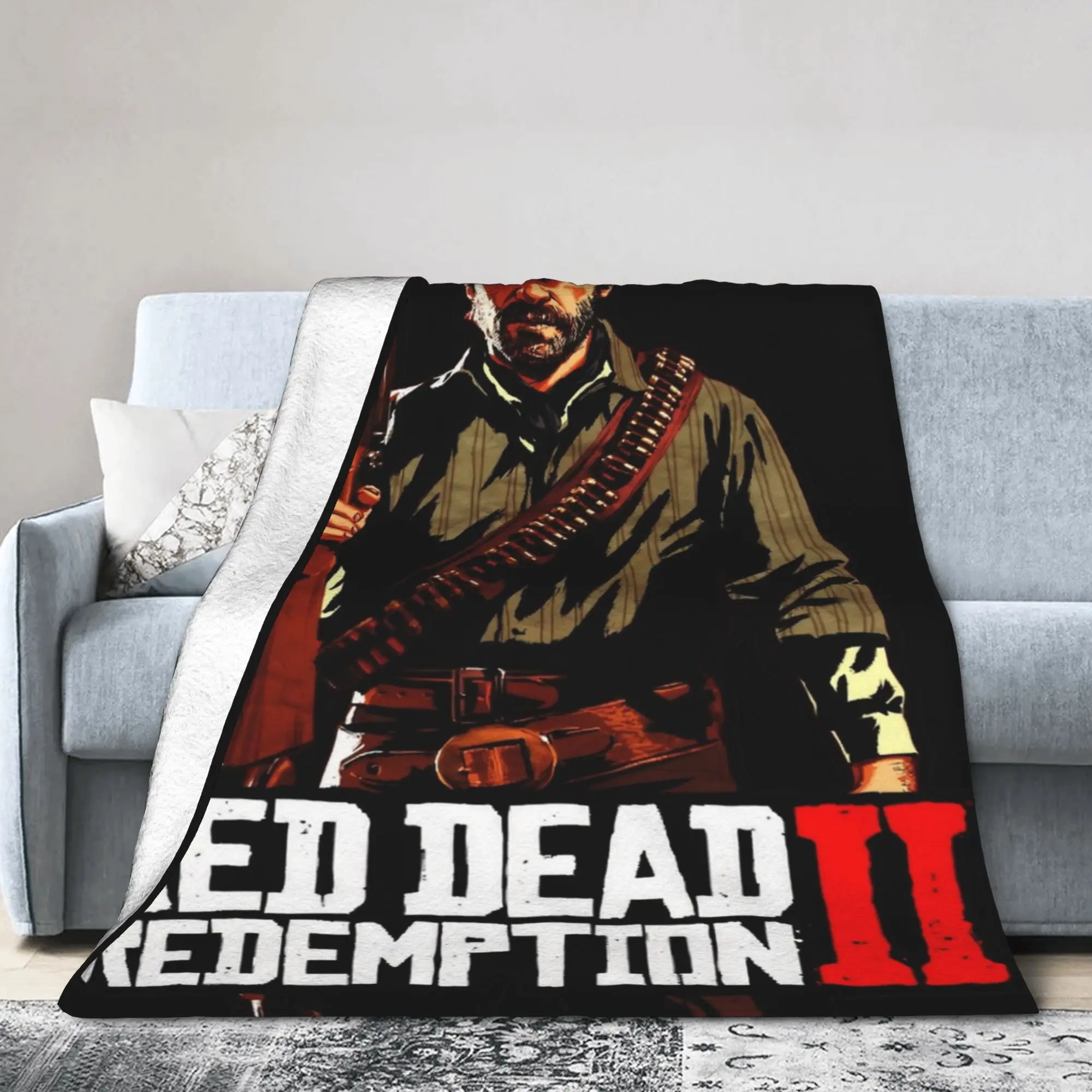 Arthur Morgan West Cowboy Action King Game Character Blanket Red Dead Redemption Plush Bedding Throws For Bedroom Flannel Cover