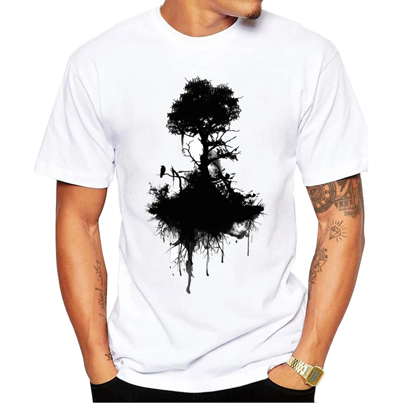 VagaryTees 2019 Men's Wild Ink Tree And Crow T Shirt Summer High Quality Custom Printed T-Shirt Fashion Hipster Tee Tops