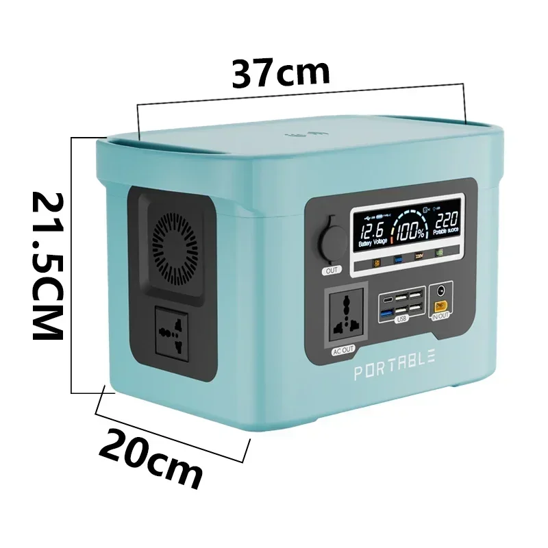 1500W Portable Power Station 170AH Solar Generator Outdoor Emergency Mobile Power Bank 24000mAh LiFePO4 For Camping Power LED