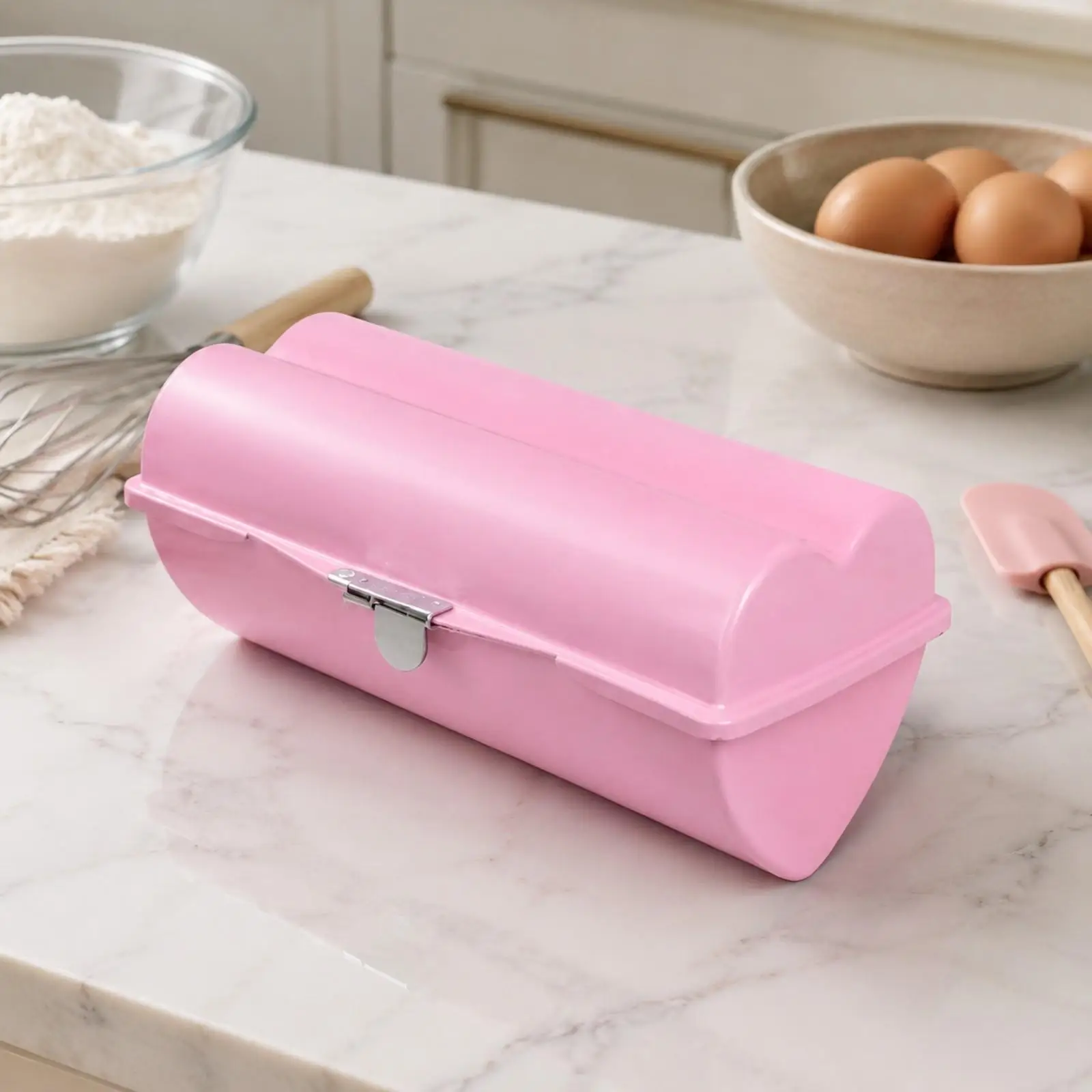 Lidded Loaf Box Easy Release Carbon Steel Loaf Pan with Buckle Latch Extended Lidded Bread Pan Rust-Resistant Heavy-Duty