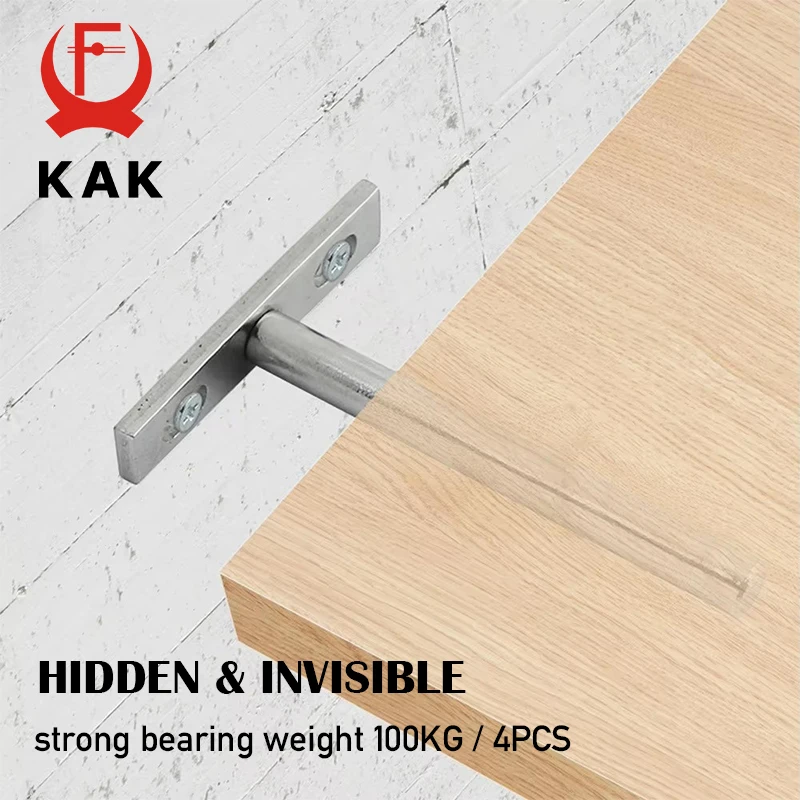 KAK 4PCS Floating Shelf Bracket Invisible 2-6