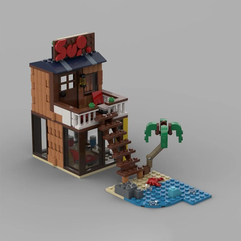 ตัวต่อ MOC บ้านริมชายหาด ชุดสร้างสรรค์ 3 1 ชุด จำนวน 231 ชิ้น ของเล่นประกอบเอง DIY เสริมสร้างความคิดสร้างสรรค์ ของขวัญคริสต์มาส ของขวัญวันเกิดสำหรับเด็ก